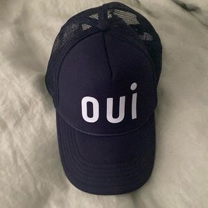 Clare V Oui Navy Trucker Hat